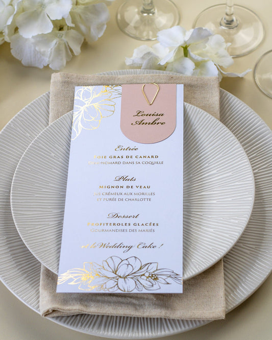 Jany - menu & marque - place - Menu - Luxe Carterie Studio