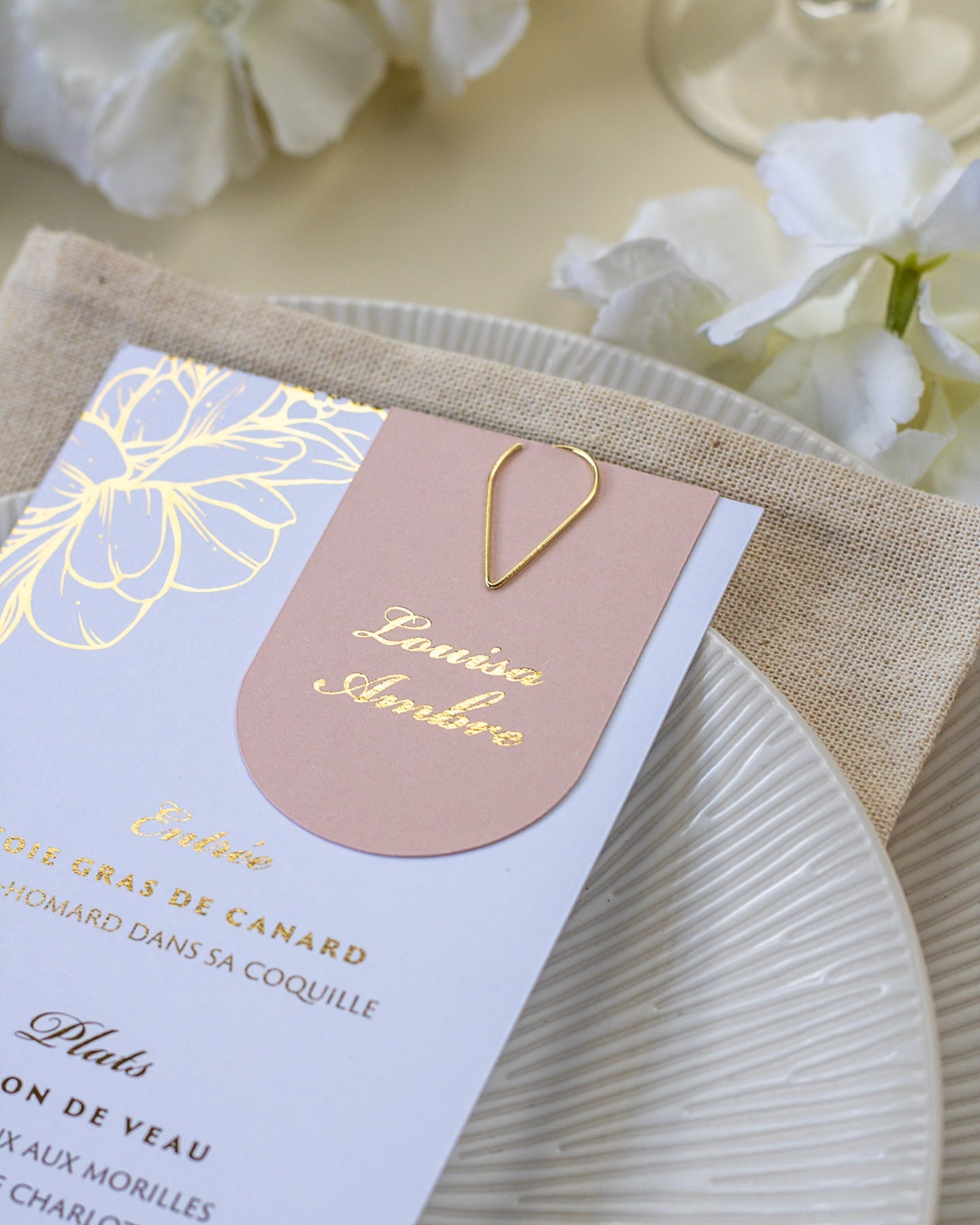 Jany - menu & marque - place - Menu - Luxe Carterie Studio
