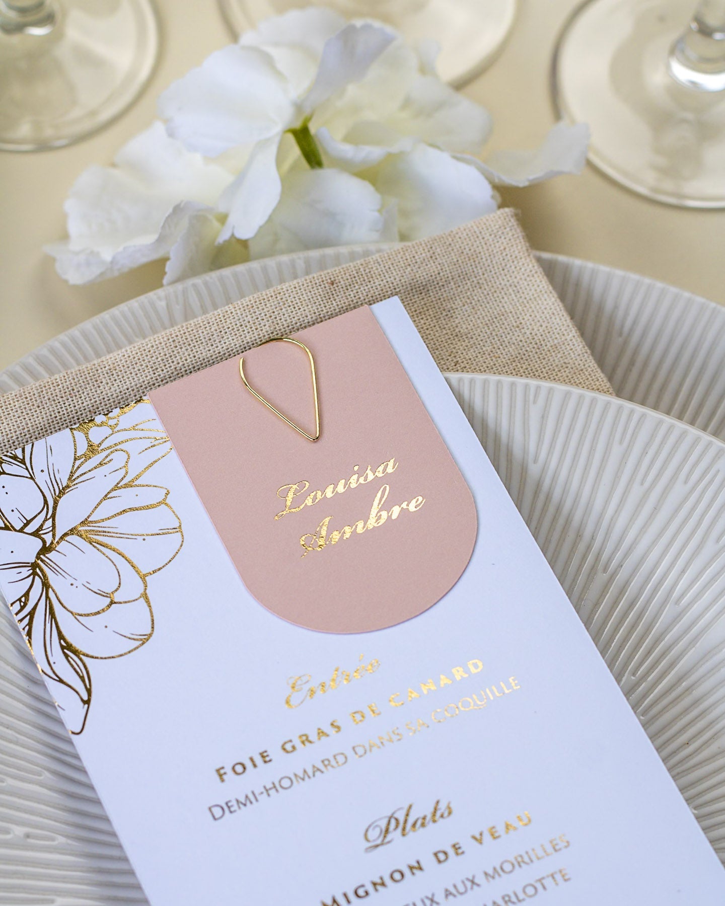 Jany - menu & marque - place - Menu - Luxe Carterie Studio