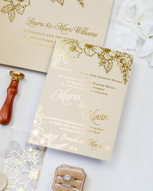 Jasmin - Echantillon - Faire - part - Luxe Carterie Studio