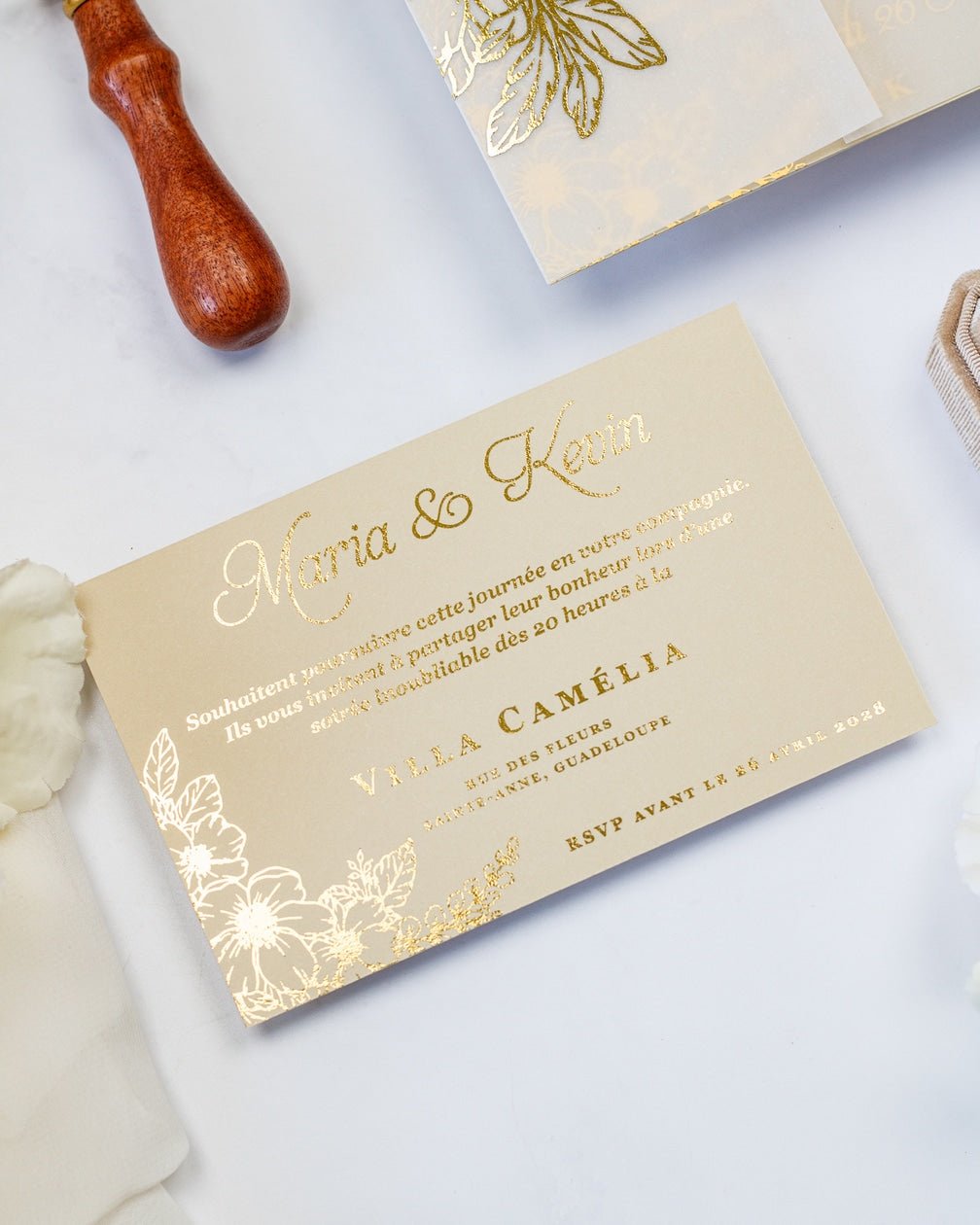 Jasmin - Echantillon - Faire - part - Luxe Carterie Studio