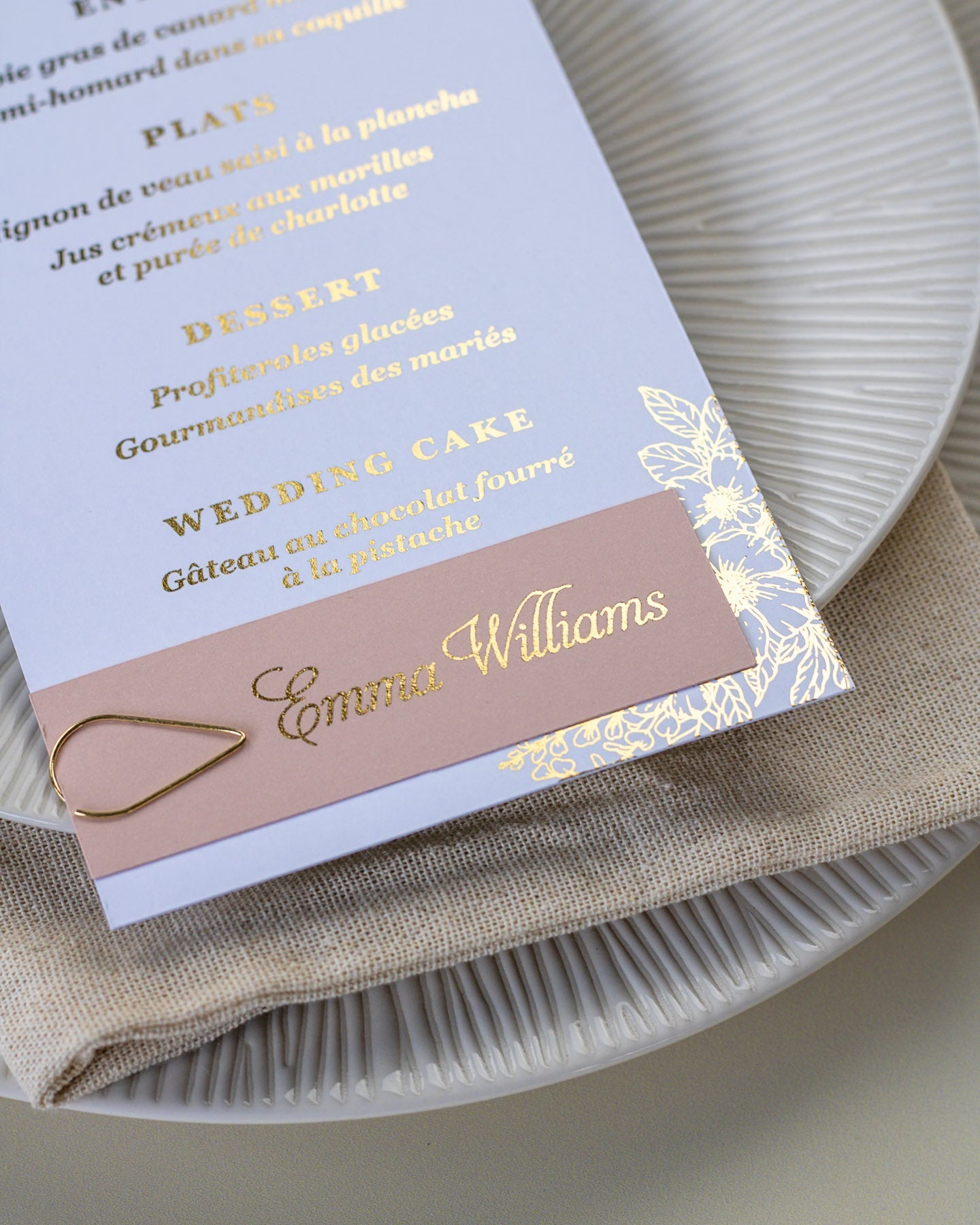 Jasmin - menu & marque - place - Menu - Luxe Carterie Studio