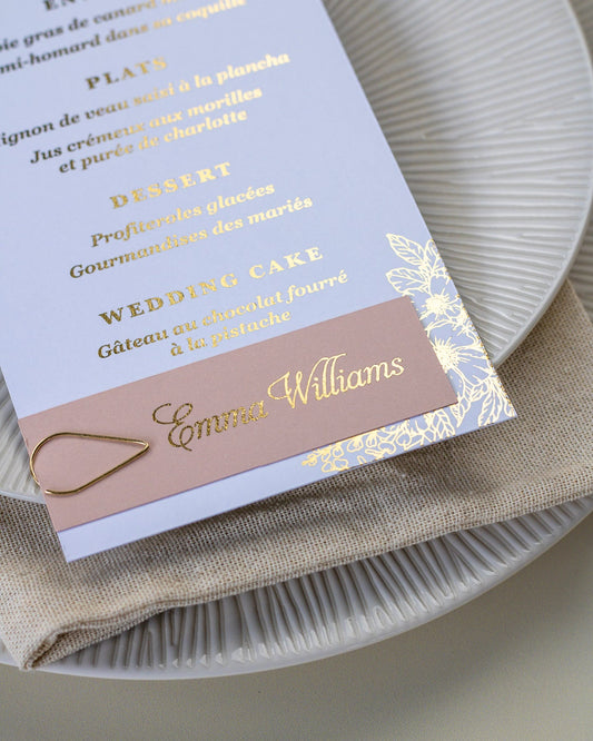 Jasmin - menu & marque - place - Menu - Luxe Carterie Studio