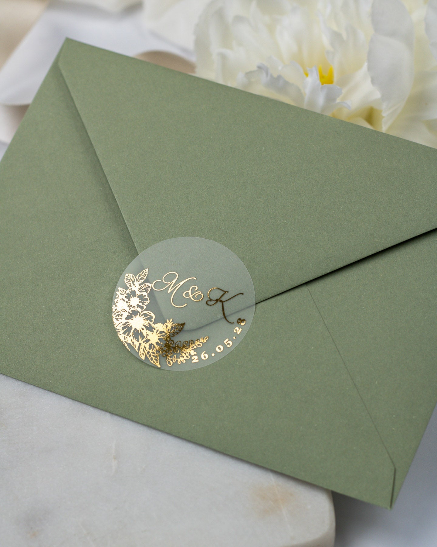 Jasmin - Sticker (lot de 15) - Stickers étiquettes - 4 cm - Lot de 15 - Luxe Carterie Studio