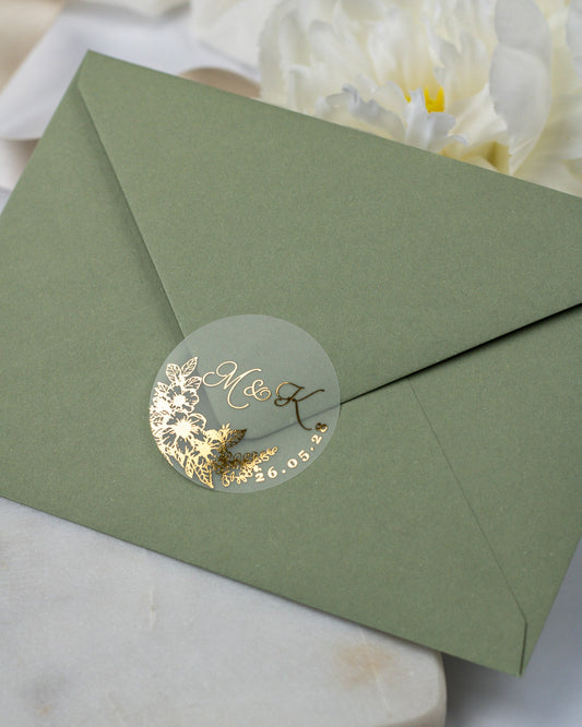 Jasmin - Sticker (lot de 15) - Stickers étiquettes - 4 cm - Lot de 15 - Luxe Carterie Studio
