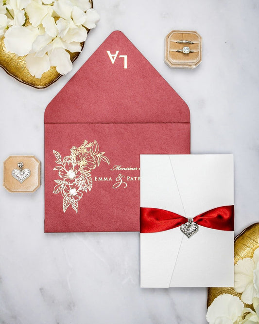 "Joana" - Faire-part de mariage chic, élégant et romantique avec dorure or - Wedding stationery - Création Luxe Carterie Studio