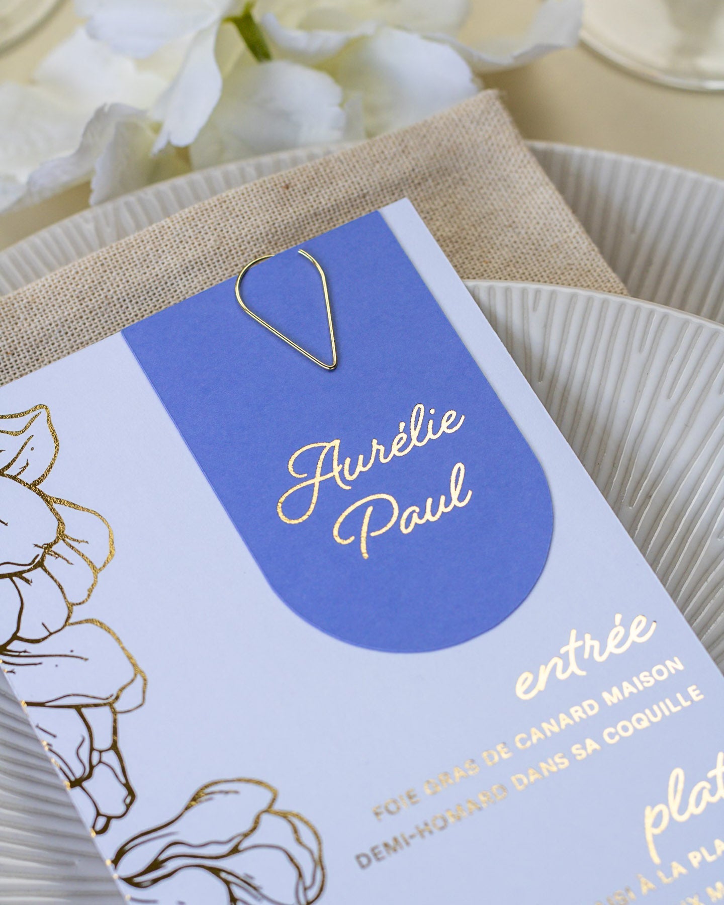 Jonquille - menu & marque - place - Menu - Luxe Carterie Studio