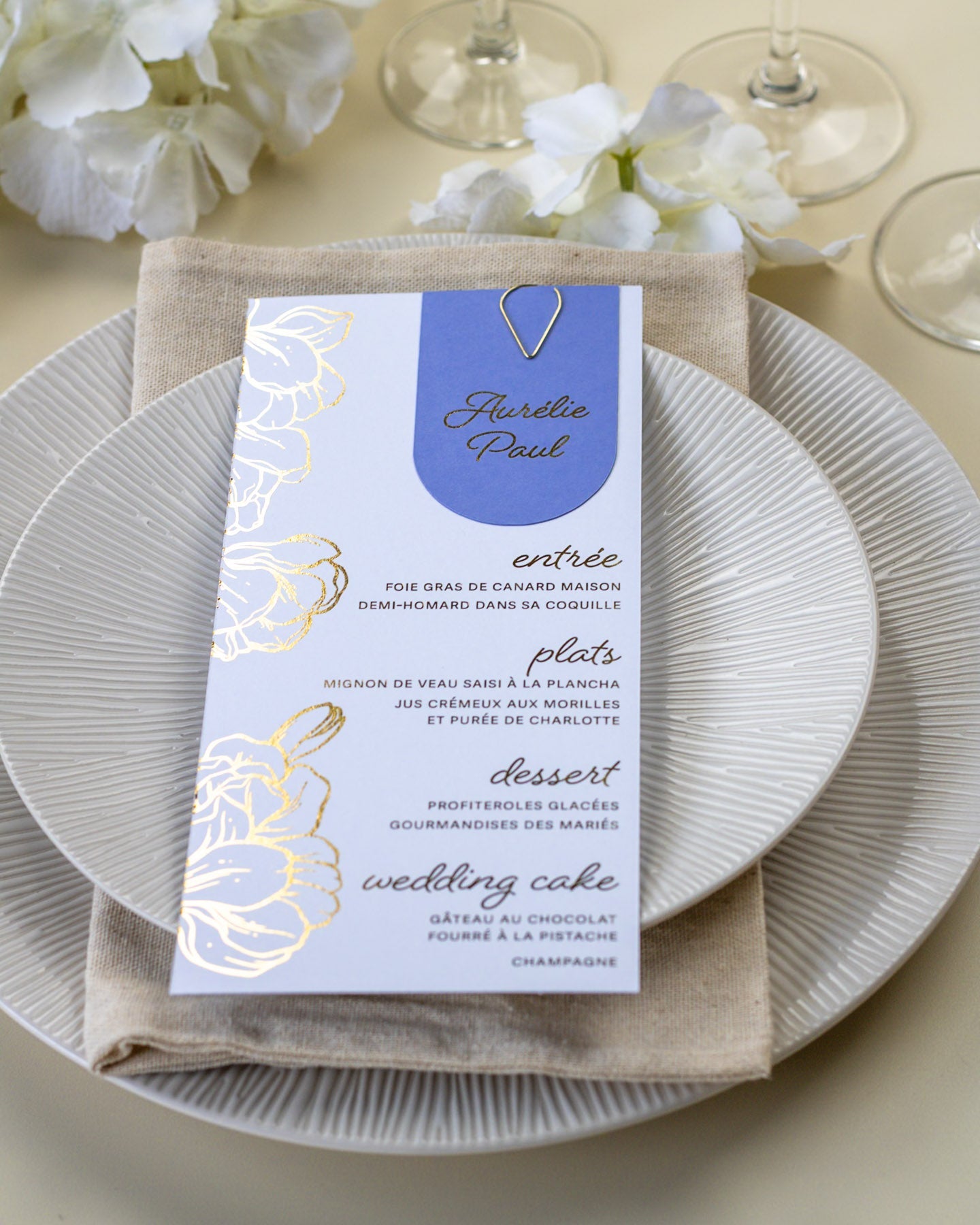Jonquille - menu & marque - place - Menu - Luxe Carterie Studio
