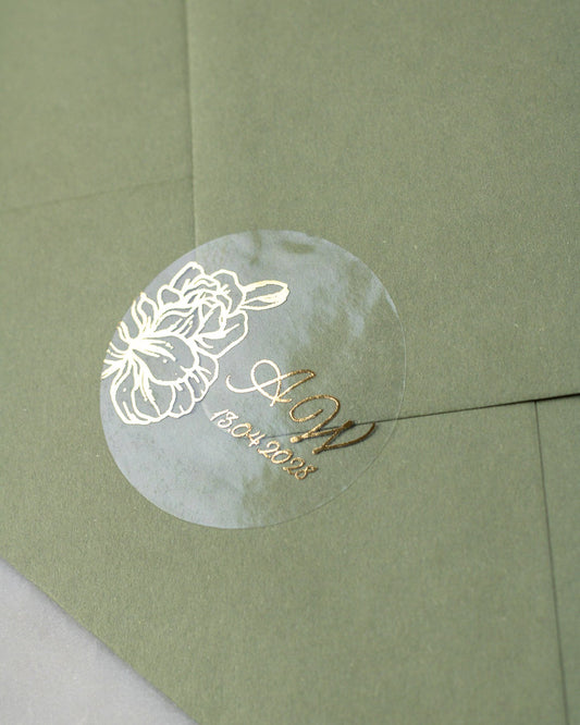 Jonquille - Sticker (lot de 15) - Stickers étiquettes - 4 cm - Lot de 15 - Luxe Carterie Studio
