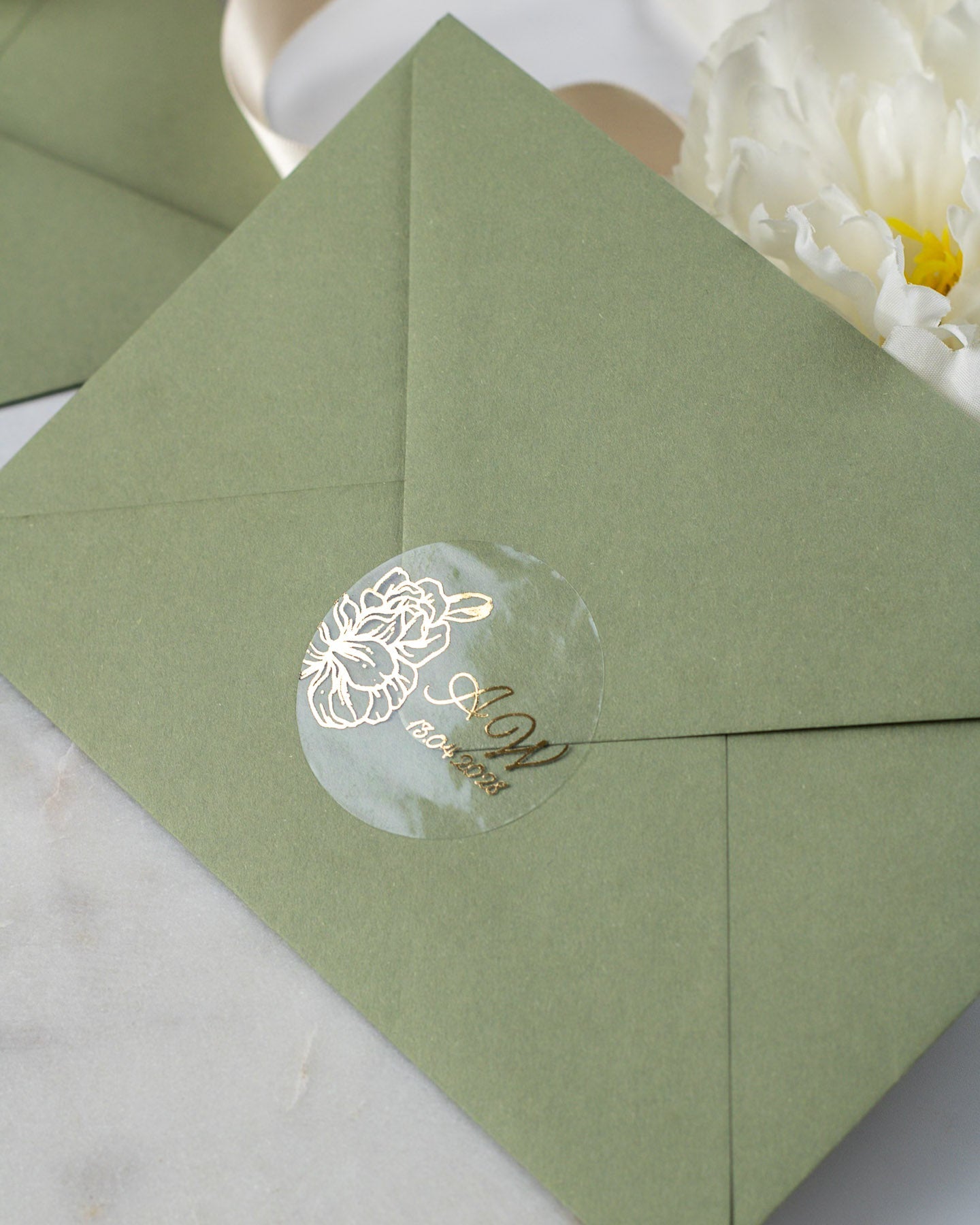 Jonquille - Sticker (lot de 15) - Stickers étiquettes - 4 cm - Lot de 15 - Luxe Carterie Studio