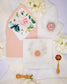 "Juliette" - Faire-part de mariage fleuris élégant et romantique avec dorure or et wax seal – Wedding stationery - Création Luxe Carterie Studio