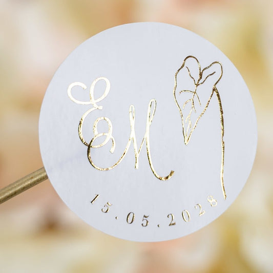 "Kaya - Sticker" - Faire-part de mariage chic, élégant et romantique avec dorure or - Wedding stationery - Création Luxe Carterie Studio