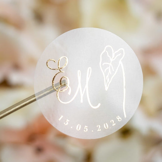 "Kaya - Sticker" - Faire-part de mariage chic, élégant et romantique avec dorure or - Wedding stationery - Création Luxe Carterie Studio