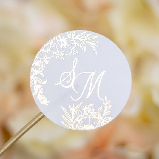 "Kénia - Sticker" - Faire-part de mariage chic, élégant et romantique avec dorure or - Wedding stationery - Création Luxe Carterie Studio
