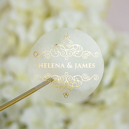 "Kiara - Sticker" - Faire-part de mariage chic, élégant et romantique avec dorure or - Wedding stationery - Création Luxe Carterie Studio