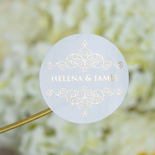 "Kiara - Sticker" - Faire-part de mariage chic, élégant et romantique avec dorure or - Wedding stationery - Création Luxe Carterie Studio