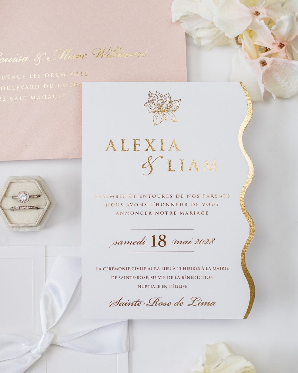 Kunzite - Faire - part - Faire - part seul - Sans enveloppe - Luxe Carterie Studio