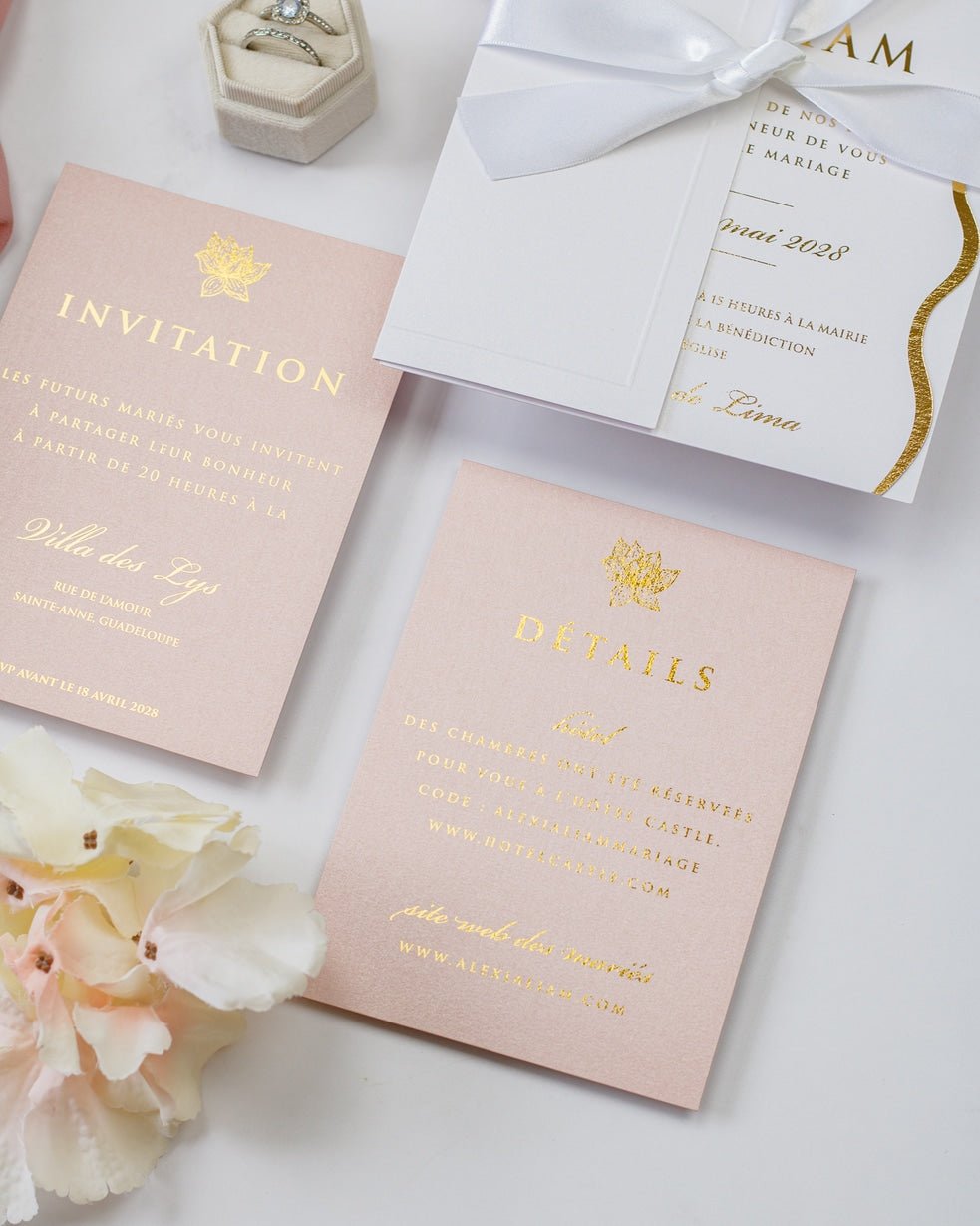 Kunzite - Faire - part - Faire - part seul - Sans enveloppe - Luxe Carterie Studio