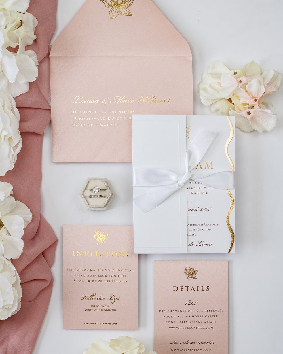Kunzite - Faire - part - Faire - part seul - Sans enveloppe - Luxe Carterie Studio