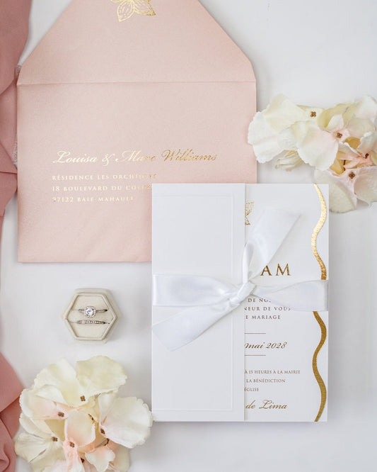 Kunzite - Faire - part - Faire - part seul - Sans enveloppe - Luxe Carterie Studio