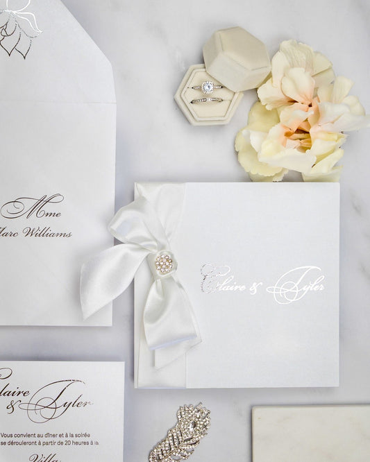 "Lacy" - Faire-part de mariage chic, élégant et romantique avec dorure or - Wedding stationery - Création Luxe Carterie Studio