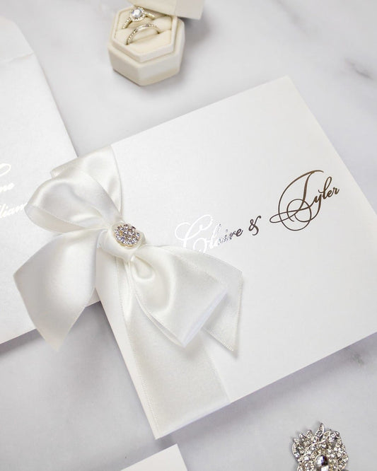 "Lacy" - Faire-part de mariage chic, élégant et romantique avec dorure or - Wedding stationery - Création Luxe Carterie Studio