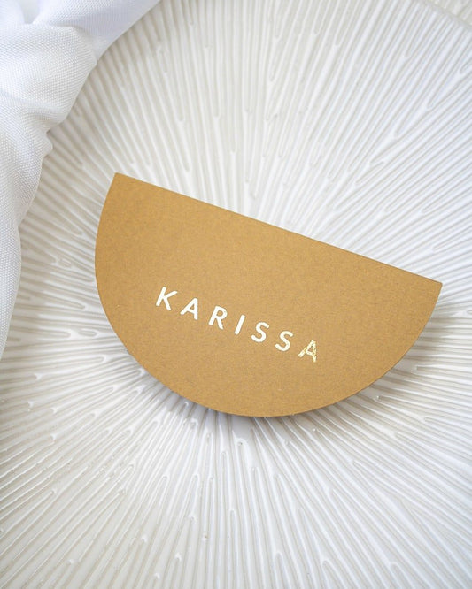 "Lalie - Marque-place" – Marque-place chic, élégant et romantique avec dorure or pour réception de mariage – Papeterie de mariage - Wedding stationery - Création Luxe Carterie Studio