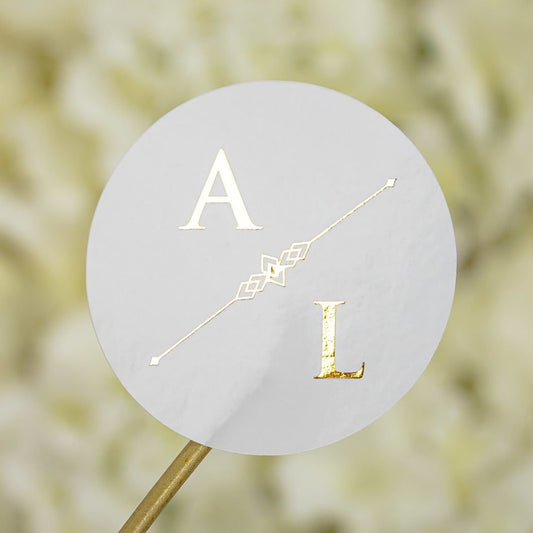 "Lana - Sticker" - Faire-part de mariage chic, élégant et romantique avec dorure or - Wedding stationery - Création Luxe Carterie Studio