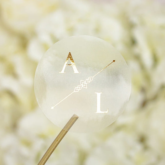 "Lana - Sticker" - Faire-part de mariage chic, élégant et romantique avec dorure or - Wedding stationery - Création Luxe Carterie Studio
