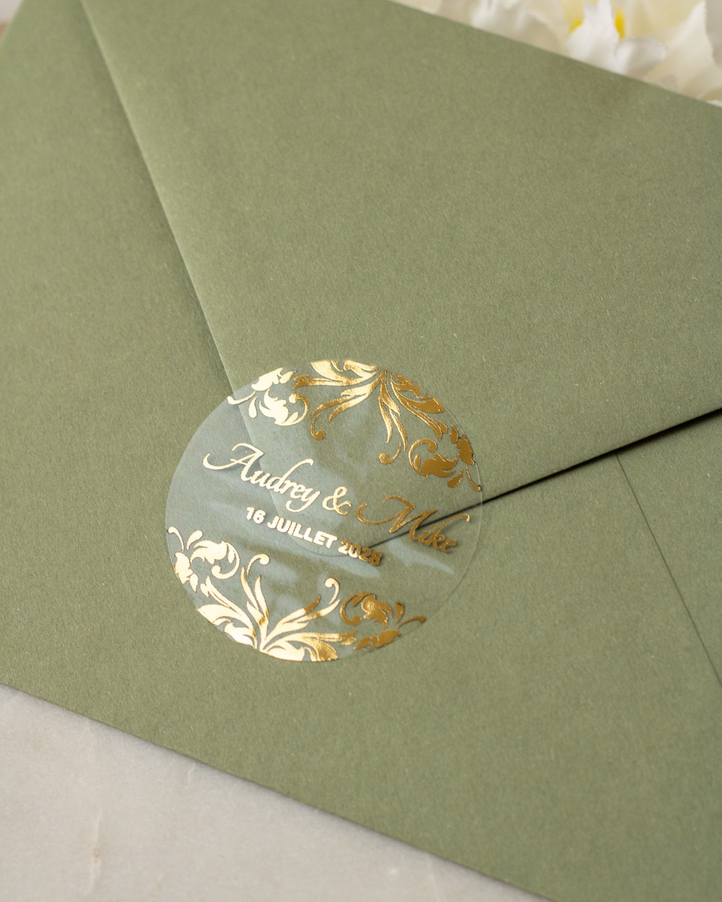 Lauren - Sticker (lot de 15) - Stickers étiquettes - 4 cm - Lot de 15 - Luxe Carterie Studio