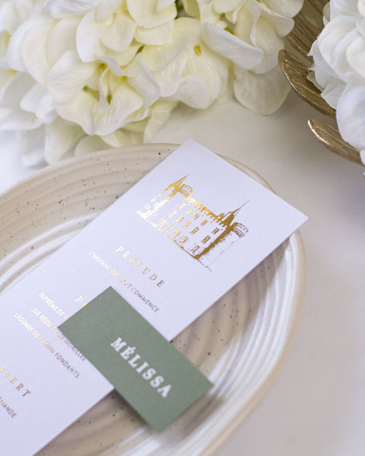 Lavande - menu & marque - place - Menu - Luxe Carterie Studio