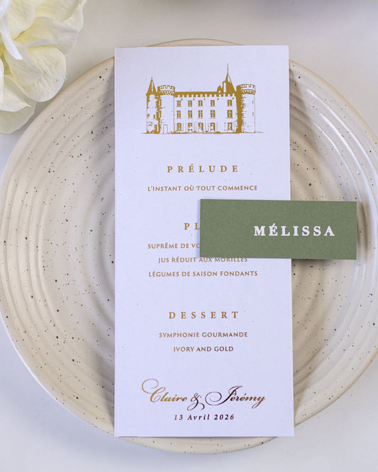 Lavande - menu & marque - place - Menu - Luxe Carterie Studio