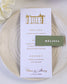 Lavande - menu & marque - place - Menu - Luxe Carterie Studio