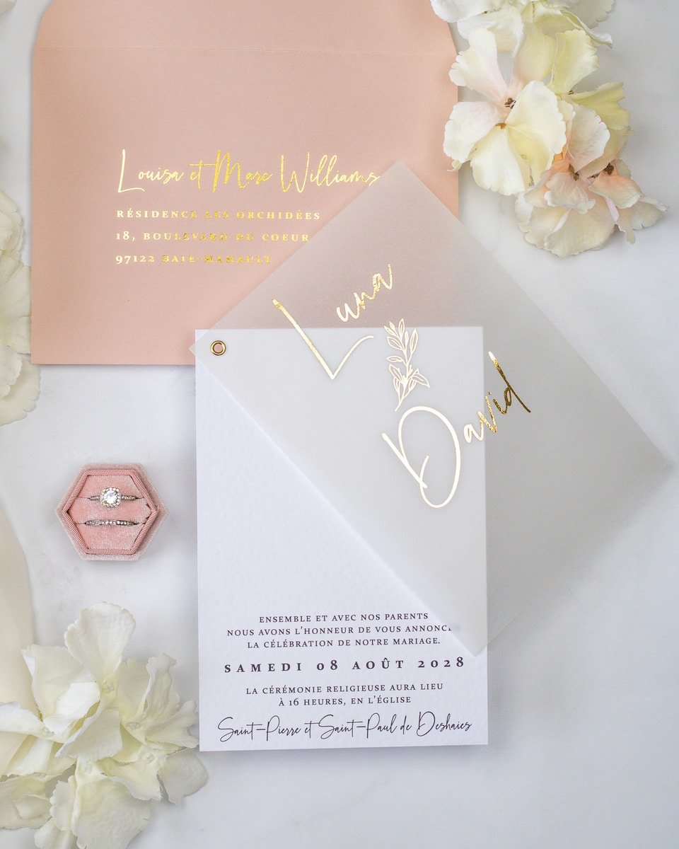 Léane - Echantillon - Faire - part - Luxe Carterie Studio