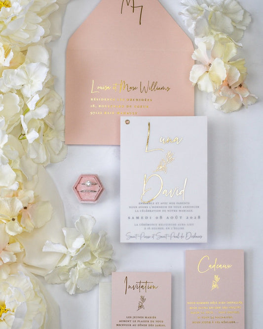Léane - Echantillon - Faire - part - Luxe Carterie Studio