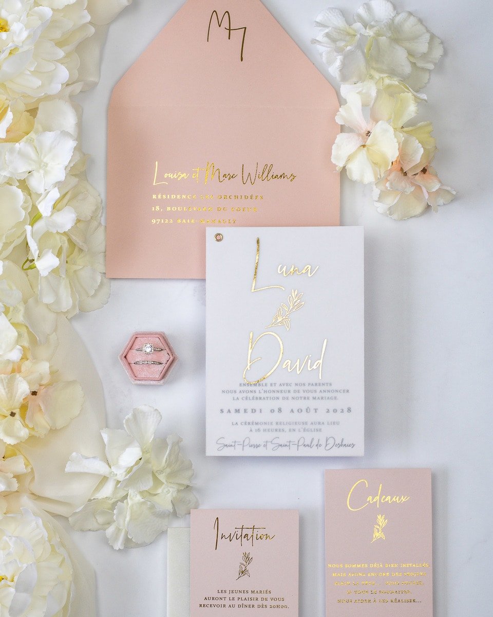 Léane - Echantillon - Faire - part - Luxe Carterie Studio