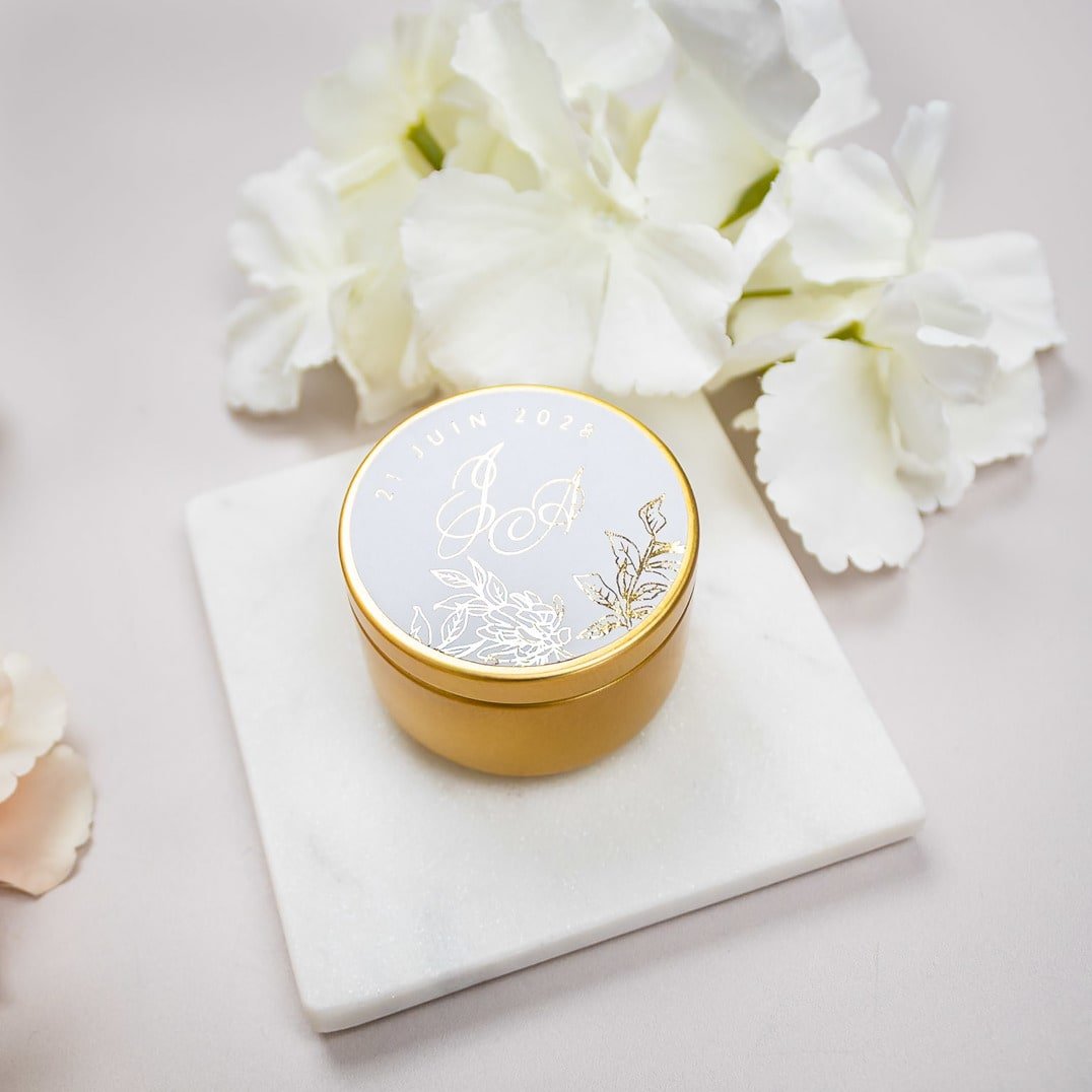 "Lia - Sticker" - Faire-part de mariage chic, élégant et romantique avec dorure or - Wedding stationery - Création Luxe Carterie Studio