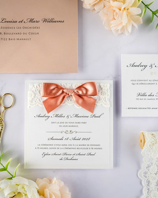 "Lilac" - Faire-part de mariage chic, élégant et romantique avec dorure or - Wedding stationery - Création Luxe Carterie Studio