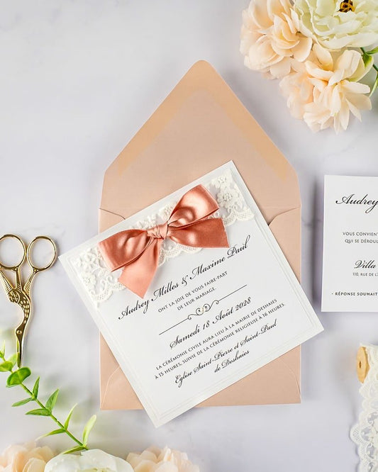 "Lilac" - Faire-part de mariage chic, élégant et romantique avec dorure or - Wedding stationery - Création Luxe Carterie Studio