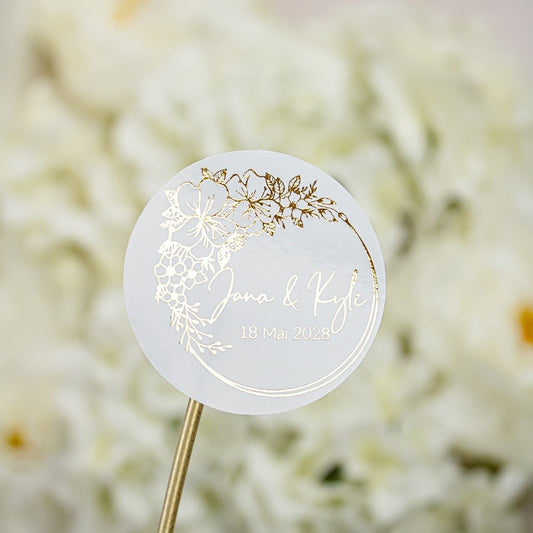 "Livia - Sticker" - Faire-part de mariage chic, élégant et romantique avec dorure or - Wedding stationery - Création Luxe Carterie Studio