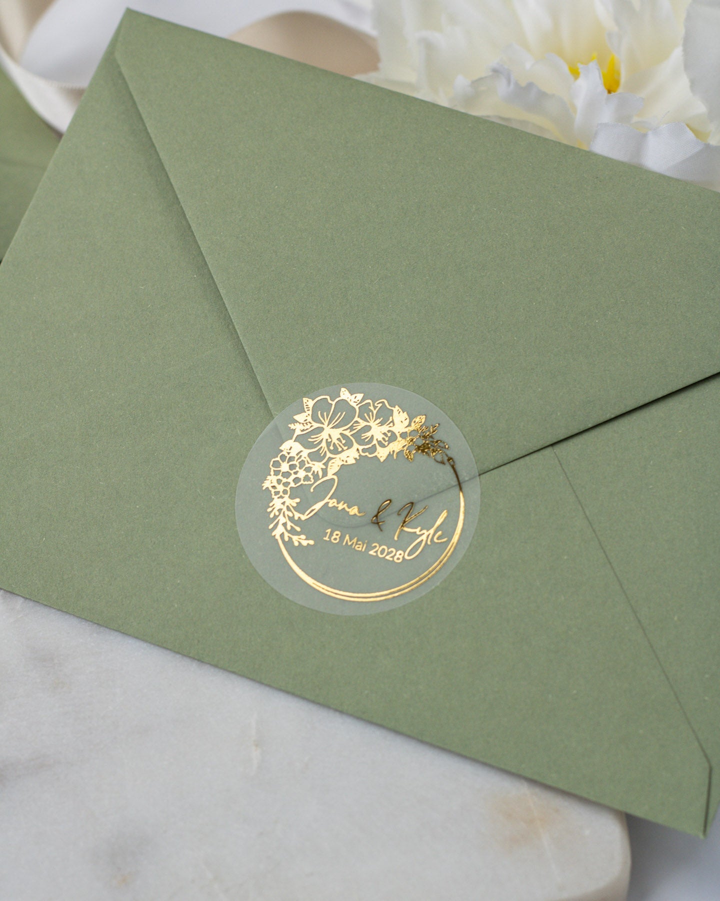 Livia - Sticker (lot de 15) - Stickers étiquettes - 4 cm - Lot de 15 - Luxe Carterie Studio