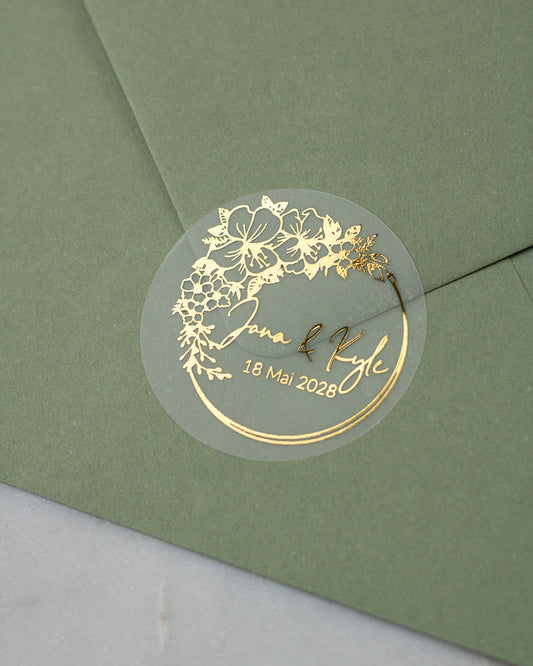Livia - Sticker (lot de 15) - Stickers étiquettes - 4 cm - Lot de 15 - Luxe Carterie Studio