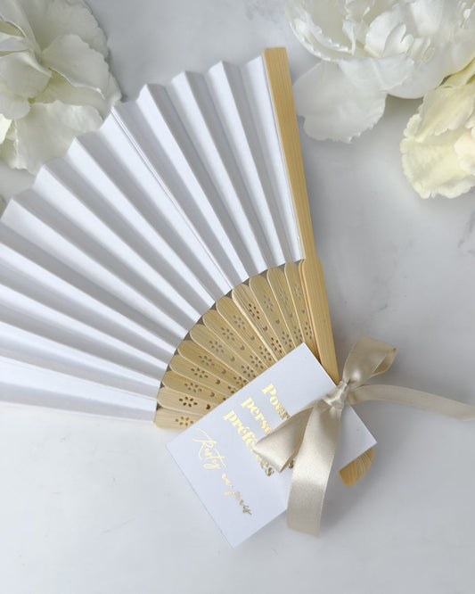 Louisa - Eventail (par lot) - Cadeaux d'invités - Lot de 10 - Luxe Carterie Studio