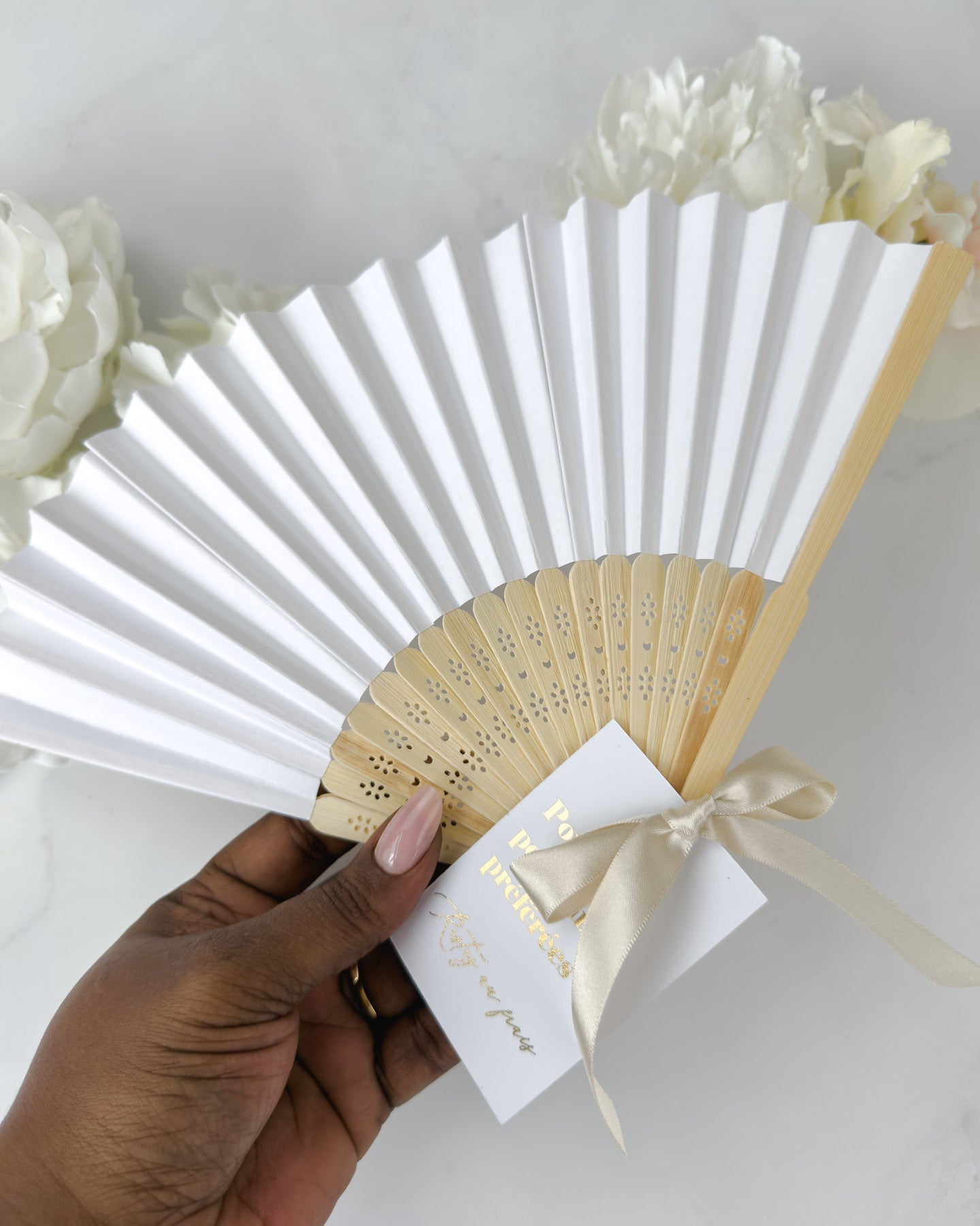 Louisa - Eventail (par lot) - Cadeaux d'invités - Lot de 10 - Luxe Carterie Studio