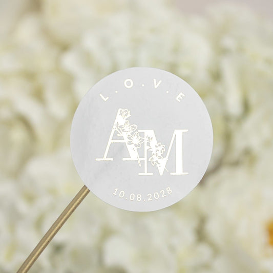 "L.O.V.E - Sticker" - Faire-part de mariage chic, élégant et romantique avec dorure or - Wedding stationery - Création Luxe Carterie Studio