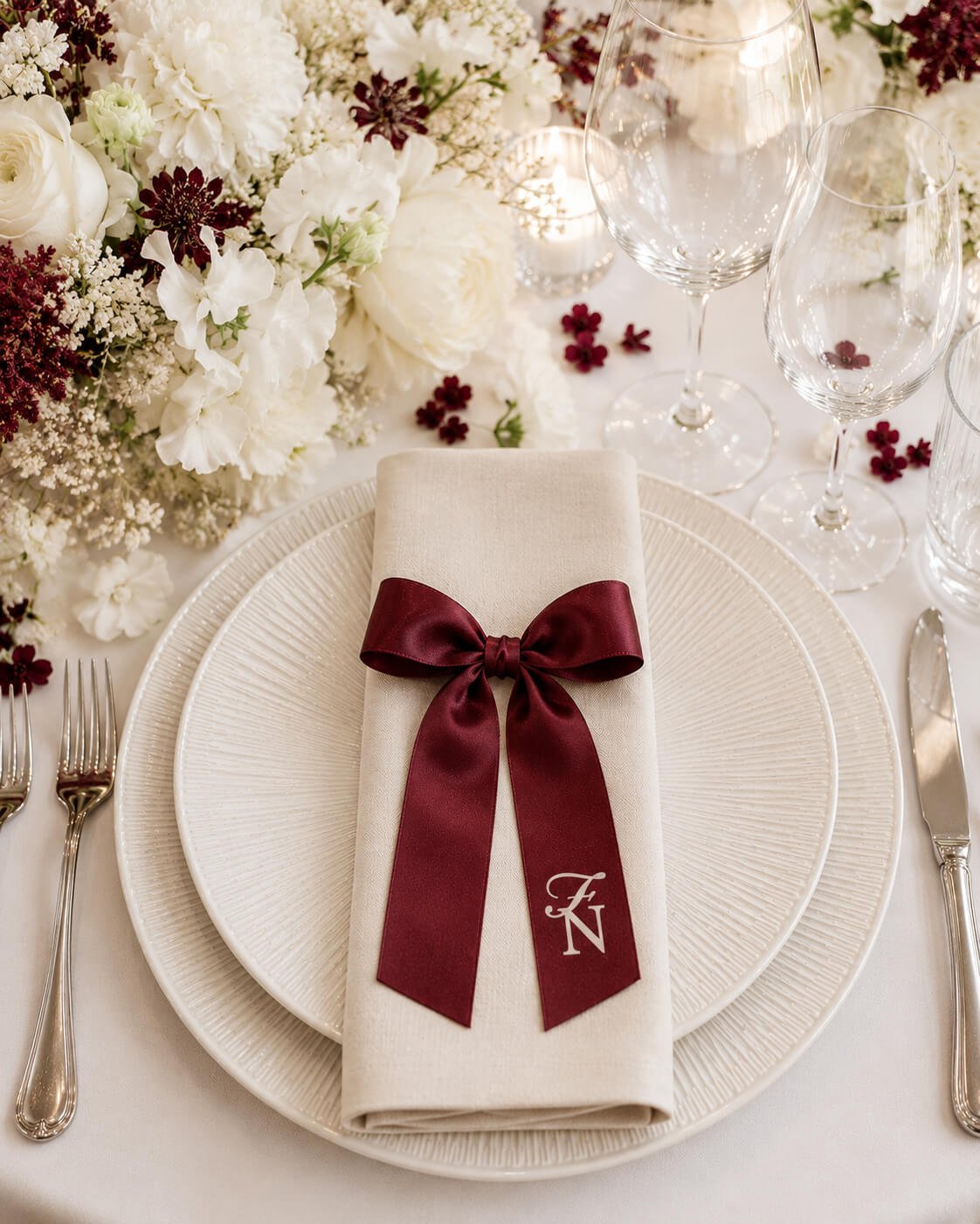 Lucia - Ruban satin Marque - place - Marque - place - Luxe Carterie Studio