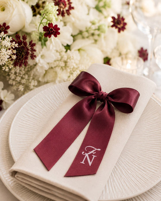 Lucia - Ruban satin Marque - place - Marque - place - Luxe Carterie Studio