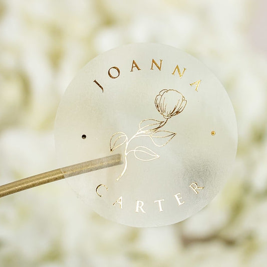 "Lucile - Sticker" - Faire-part de mariage chic, élégant et romantique avec dorure or - Wedding stationery - Création Luxe Carterie Studio