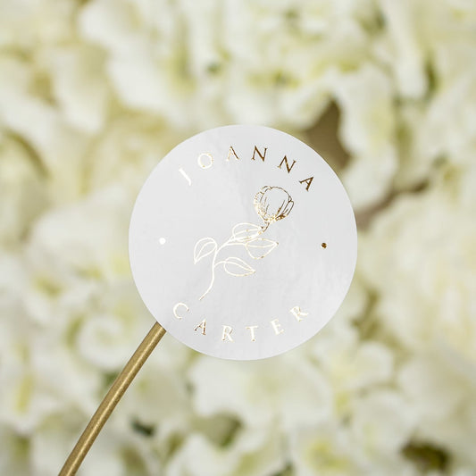 "Lucile - Sticker" - Faire-part de mariage chic, élégant et romantique avec dorure or - Wedding stationery - Création Luxe Carterie Studio