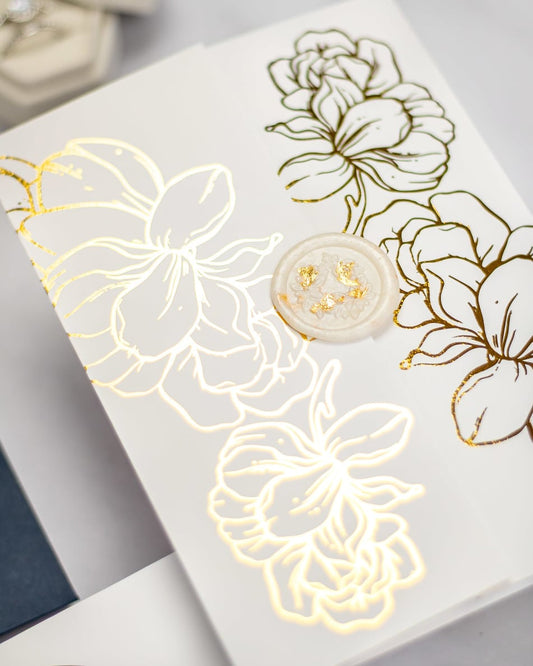 "Luz" - Faire-part de mariage chic, élégant et romantique avec dorure or - Wedding stationery - Création Luxe Carterie Studio